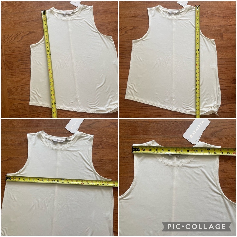 NWT Athleta Cloudlight Asymmetrical Side Tie Ivory Sleeveless Tank Top XL - Picture 13 of 13